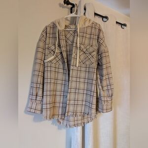 Plaid Hooded Kids Jacket